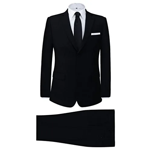 vidaXL Completo Business da Uomo 2 pz Elegante Nero Taglia 54 Giaca Pantaloni