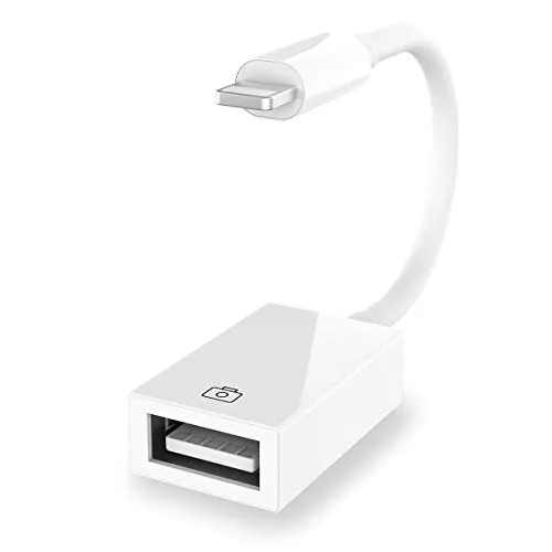 Adattatore per Fotocamera da Light-Ning a USB,Adattatore Femmina USB Cavo OTG Supporto per Lettore di Schede,Tastiera Midi,USB Ethernet,Hub Compatibile con Phone 11/X/XS/XR/8/7/6/Pad,Supporto iOS 13