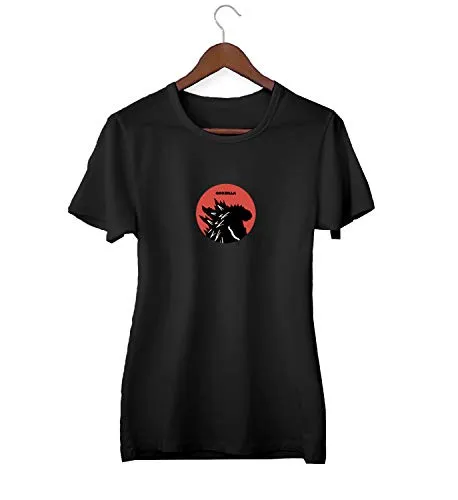 KLIMASALES Godzilla Kaiju Regenerate Red Sun Logo_KK016438 Shirt T-Shirt Tshirt per Donne Donna Gift for Her Present Birthday Christmas - Women's - 2XL - Black