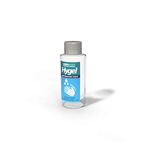 Etelec Hygel Gel Igienizzante Mani, Senz'acqua, Pronto Uso, Protezione Idroalcolica, Tappo Flip/Flop, Made In Italy (VS120 (120 ML))