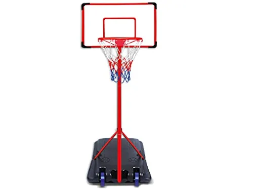 Teorema - Canestro Basket Portatile con Tabellone e Colonna, Altezza Regolabile da 200 a 250cm