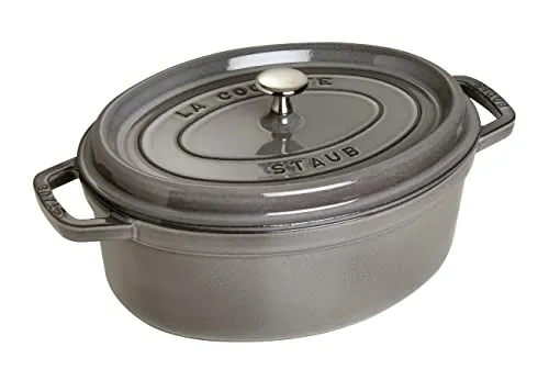 STAUB Cocotte Casseruola Ovale, Ghisa, Grigio Grafite, 31 cm