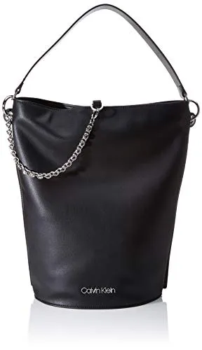 Calvin Klein Chained Hobo - Borse a spalla Donna, Nero (Black), 18x38x24 cm (W x H L)