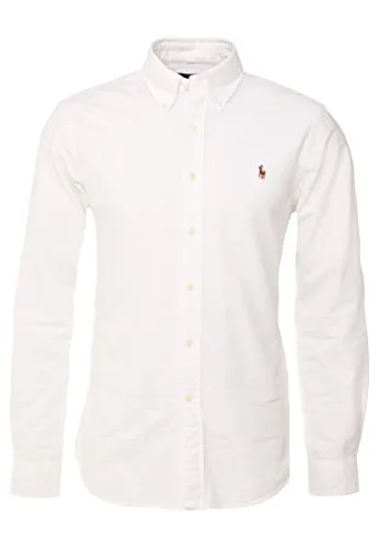 Polo Ralph Lauren Camicia Button Down Tessuto oxfod (m, binaco)