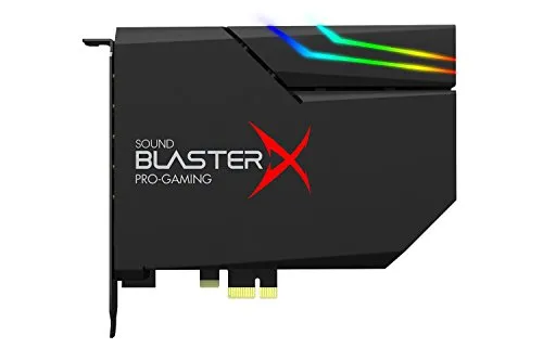 Creative Sound BlasterX AE-5 - Scheda audio PCIe e DAC da gioco ad alta risoluzione, Amplificatore per cuffie 600 Ohm con una striscia LED (30cm/10 LED)