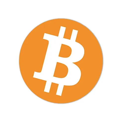 Adesivo Universale Bitcoin Logo BTC Ø 95 mm 1 Pezzo
