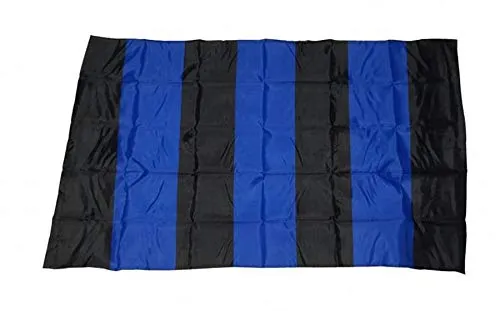 R&F srls Bandiera Strisce NERAZZURRE Nero Azzurre Tessuto Misura Standard 90 X 150 cm nerazzurra nerazzurri nerazzurro