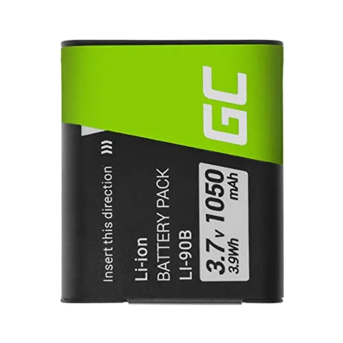 Green Cell® Batteria Li-90B Li-92B per Olympus Tough TG-1 TG-2 TG-3 TG-4 TG-5, VoiSquare, Stylus XZ-2 SP-100EE SH-50, DS‑9500 Fotocamera (1050mAh 3.7V)