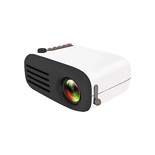 Proiettore Mini proiettore Portatile Portatile a casa Supporta HD 1080P Piccolo proiettore-Un_Bianco Giallo
