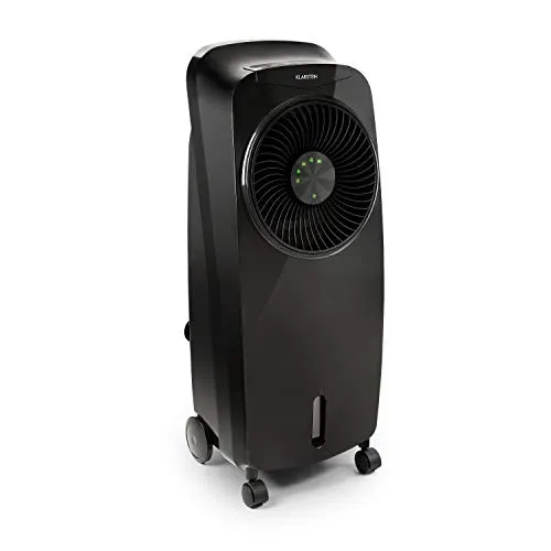 Klarstein Rotator - Raffrescatore Evaporativo, Ventilatore, Ionizzatore, Umidificatore 4in1, 110 W, Cool Breeze, 3 Velocità, 3 Modalità, Timer 8 Ore, Serbatoio Acqua 7 Litri, Telecomando, Nero