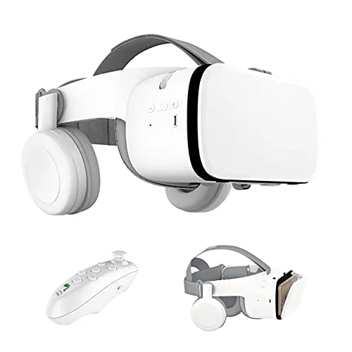 Cuffie VR, Cuffie per realtà virtuale con telecomando VR per iPhone da 4,7-6,3 pollici e smartphone Android, Cuffie per occhiali VR per film IMAX|Giochi 3D con cuffie wireless