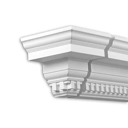 Elemento terminale Profhome 432331 modanatura per facciata elemento decorativo elemento di facciata design classico senza tempo bianco