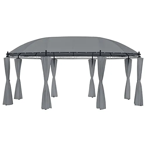 vidaXL Gazebo con tende grigio antracite 530 x 350 x 265 cm