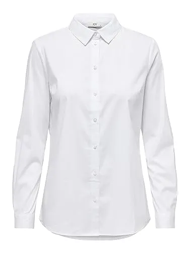 JDY Jdymio L/S Shirt Wvn Noos, Camicia Donna, Bianco (Weiß (White)), 36 EU