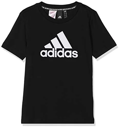 Adidas YB MH Bos T, T-Shirts Bambino, Black/White, 11-12A