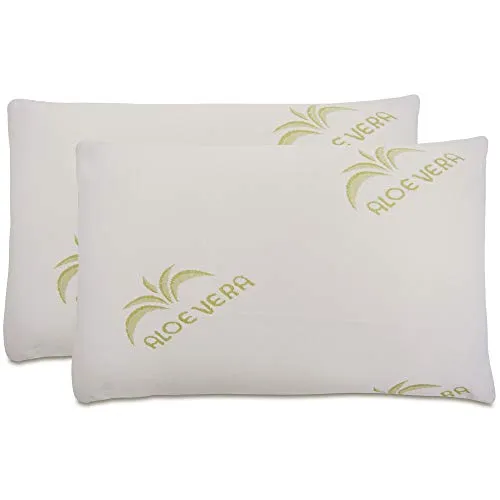 Baldiflex Emporio - Coppia di Cuscini in Memory Foam, Modello Saponetta, Fodera in Aloe Vera