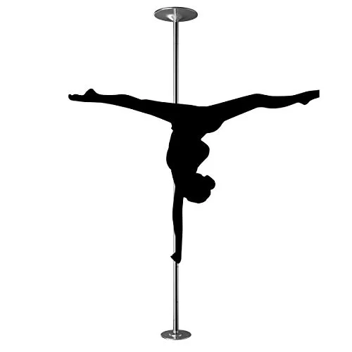 DREAMADE Palo da Ballo Professionale Palo Pole Dance Professionale in Acciaio Inox,Altezza Regolabile(2,23m Fino a 2,74m),Statico e Girevole