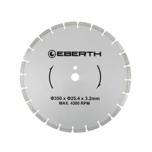 EBERTH Disco diamantato dischi diamantati per taglio universale (350mm diametro, diametro interno 25,4mm, larghezza di taglio 3,2mm, giri/minuto max. 4300)