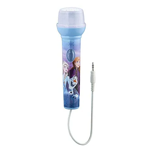 Frozen 2 Canta lungo il microfono con musica integrata, luci lampeggianti, collegalo a qualsiasi dispositivo mp3 con un cavo ausiliario da 3,5 mm