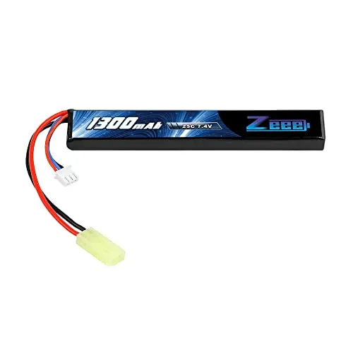 Zeee 2S Lipo Batteria 7.4V 25C 1300mAh Batteria Lipo tipo Stick per Modelli Airsoft