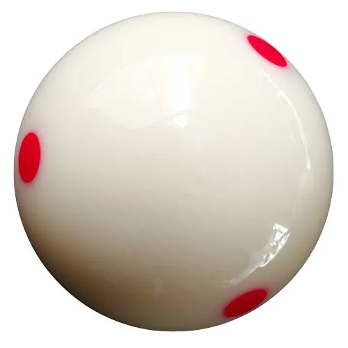Aramith 2 – 1/10,2 cm regolamento Palle da Biliardo/Piscina, Misura: Super PRO Cup Cue Ball con 6 Punti Rossi