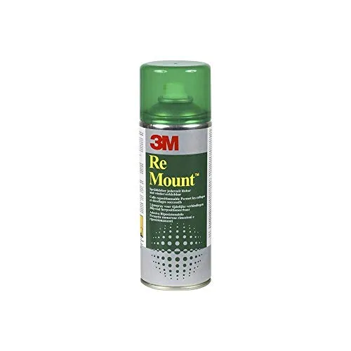 3M Adesivo Spray Re Mount/Bomboletta di Colla Spray, Rimovibile, Trasparente, 400 ml