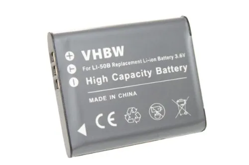 vhbw Li-Ion Batteria 600mAh compatibile con OPTIO X70 X-70 sostitusice Pentax D-LI92