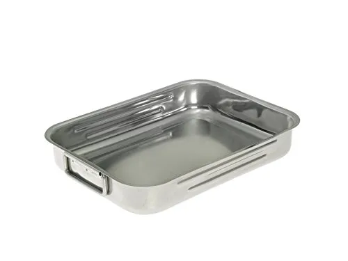 Frabosk Rostiera CASALINGHI Rosticcera Rettangolare Inox conb 40 Pentole Cucina, Argento, 40 cm