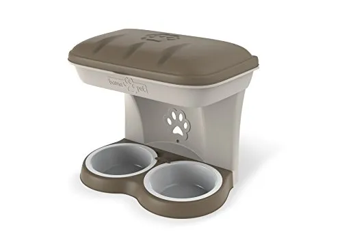 BAMA - Ciotola appesa Food Stand per cane - 48 x 27 x 42 cm - Tortora