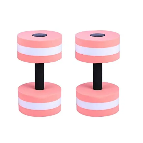 Nologo Egcsf LIOOBO - Manubri per esercizi acquatici, 2 pezzi, barra per aerobica resistente all'acqua, colore: rosa