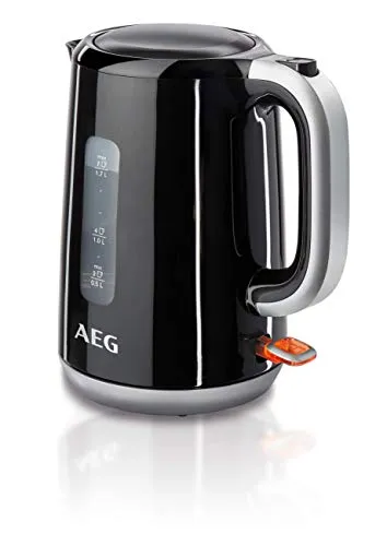 AEG Perfec tmorning EWA3300 bollitore (2200 Watt, 1,7 litri, indicatore del livello dell' acqua su entrambi i lati, filtro e lavabile, tropffreier beccuccio estraibile, spegnimento automatico, senza BPA) Nero