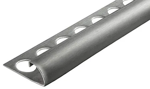 2,5 METRO – Altezza: 10mm PREMIO profili per pavimenti tondo acciaio inox V2A satinate, materiale 1mm, non è possibile torcersi, profili 250cm