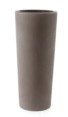 Teraplast Schio Cono 70cm Fioriera, Plastica 100%, Cappuccino, 70 cm