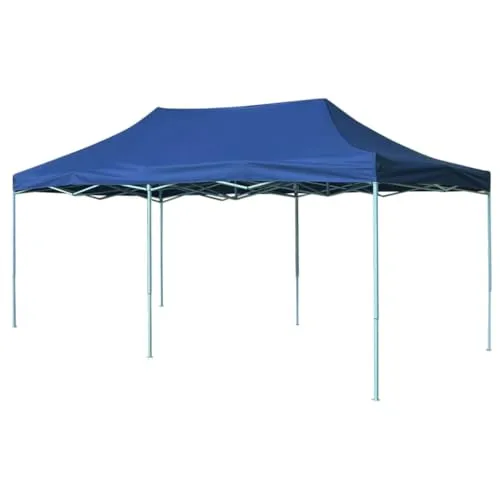 vidaXL Tenda pieghevole pop-up 3 x 6 m blu per esterni da giardino gazebo a baldacchino