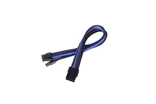 SilverStone SST-PP07-PCIBA - cavo di estensione sleevato 8pin a PCI-E 6+2pin, 25cm, nero/blu