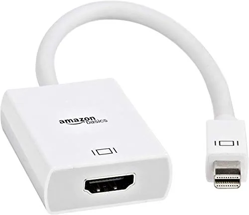Amazon Basics Adattatore da mini DisplayPort a HDMI, Confezione da 1, Bianco