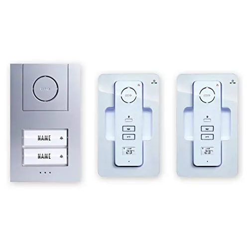 M-e modern-electronics Türsprechanlage DECT, Funk Komplett-Set 40942 2 Familienhaus bianco-argento