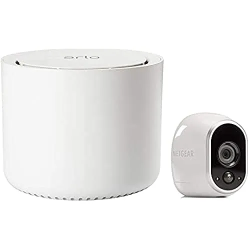 Arlo VMS3130 Sistema di Videosorveglianza Wi-Fi con Una Telecamera di Sicurezza senza Fili a Batteria, HD, Visione Notturna, Interno/Esterno, App Android e iOS, Funziona con Alexa e Google Wi-Fi