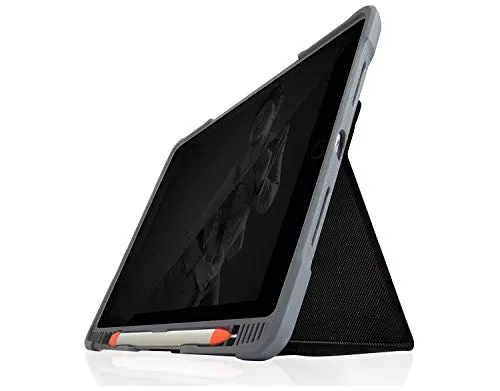 STM Bags Dux Plus Duo Case per Apple iPad Air (2019)/iPad Pro 10, 5" (2017) – Nero/Trasparente [Militare Standard i Apple Pencil/Logitech Crayon I Impermeabile I Funzione di Stand i Wake/Sleep]
