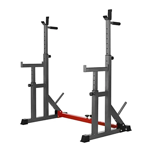 AthLike Squat Rack Multifunzione, Altezza e Larghezza Regolabili, Rack per Squat con 2 Portabilancieri più Larghi e Barre di Sicurezza per Fitness a Casa, Carico Massimo 250 kg, QJ-S 3.0 Aggiornato