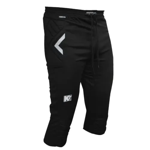 KEEPERsport - Pantaloni da portiere professionali 3/4 per adulti e bambini – Abbigliamento da portiere per allenamento e gioco – Taglia 128-XXL, Nero , XS