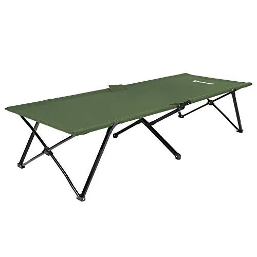 SONGMICS Brandina da Campeggio Pieghevole, Lettino da Campeggio, Letto per Ospiti, Struttura in Metallo, 206 x 75 x 45 cm, Portata 110 kg, per Attività all’Aperto Esterno, Verde GCB25J