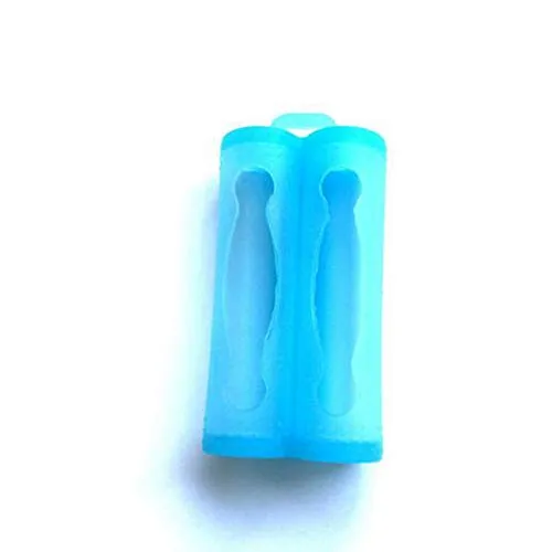 EgBert 18650 Doppia Batteria Custodie in Silicone Coperture Protettive Colorato in Gomma Morbida Pelle Scatola di Immagazzinaggio - Blu