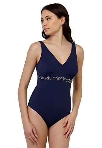 Lovable Costume Intero Plain Shaping Micro Donna, Blu Navy, 36C