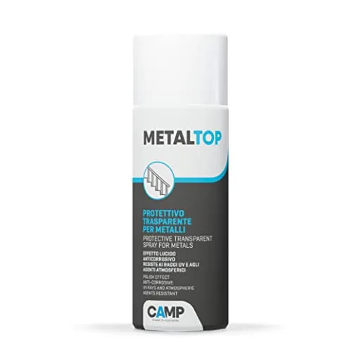 CAMP Metal Top, Spray Protettivo trasparente per metalli, Anti-graffio, Idrorepellente, Inalterabile nel tempo, Resistente a raggi UV, 400 ml