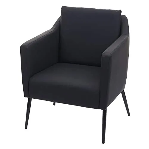 Mendler Poltrona Lounge HWC-H93a Sedia Relax 88x70x70cm - Ecopelle Nero