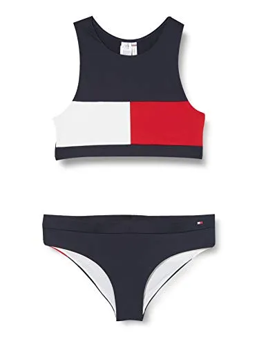 Tommy Hilfiger Crop Top Set Reggiseno, Desert Sky, 14-16 Bambina