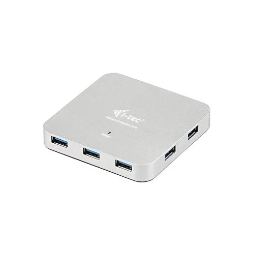 i-tec Hub USB Alimentato, Hub USB 3.0 con 7 Porte per Data e Carica - 7 Porte USB 3.0 con Alimentatore