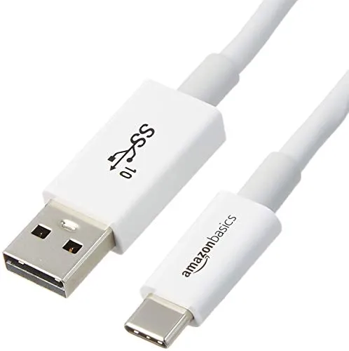 AmazonBasics - Cavo maschio USB Type-C a USB-A 3.1 Gen 2, 0,9 metri, colore bianco