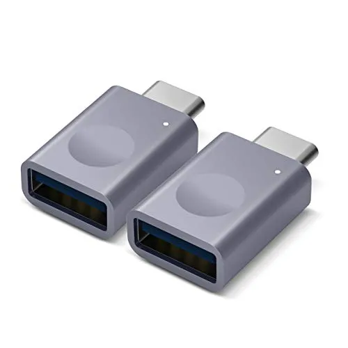 elago Micro Adattatore USB C a USB 3.0 con LED, adattatore Thunderbolt 3 a USB per MacBook Pro 2019/2018, MacBook Air 2019/2018, Pixel 3, Dell XPS, Altri dispositivi di tipo C - Grigio siderale[2Pack]